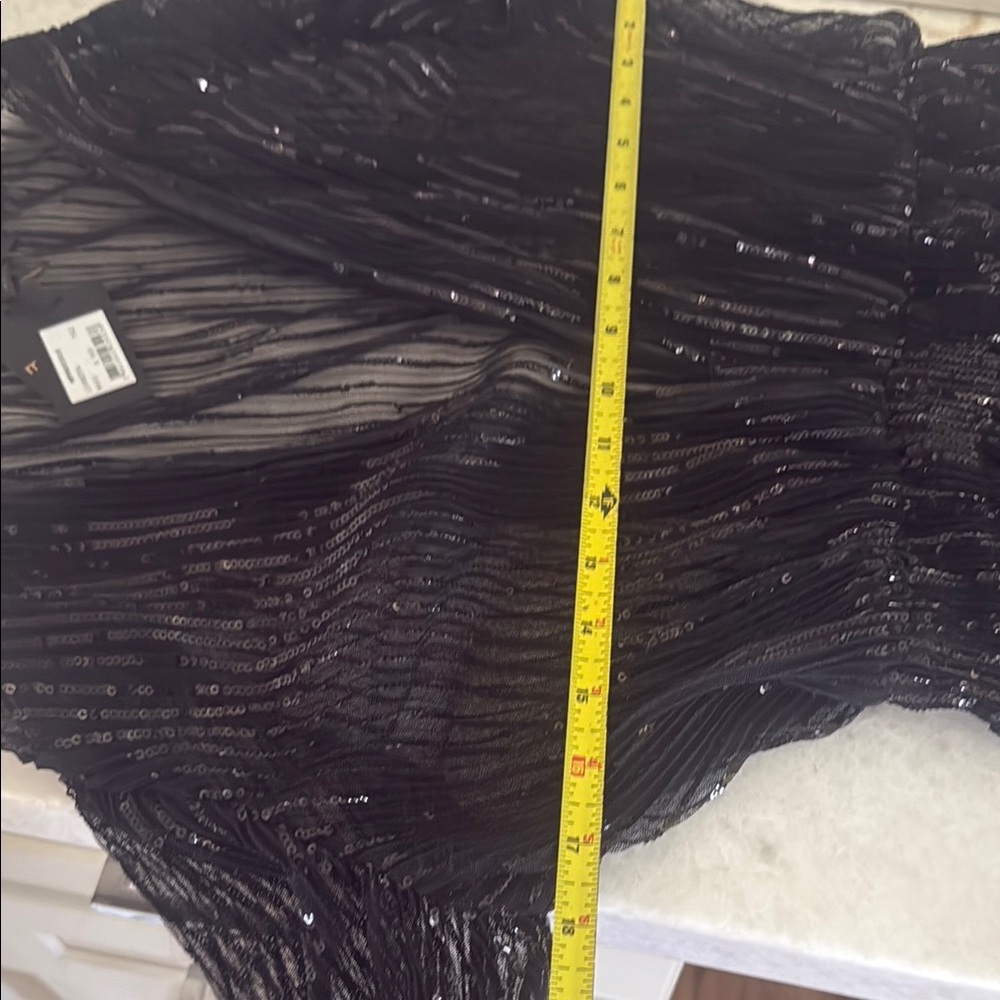 Maje Black Silver Pleated Embellished Gown - Picture 5 of 6